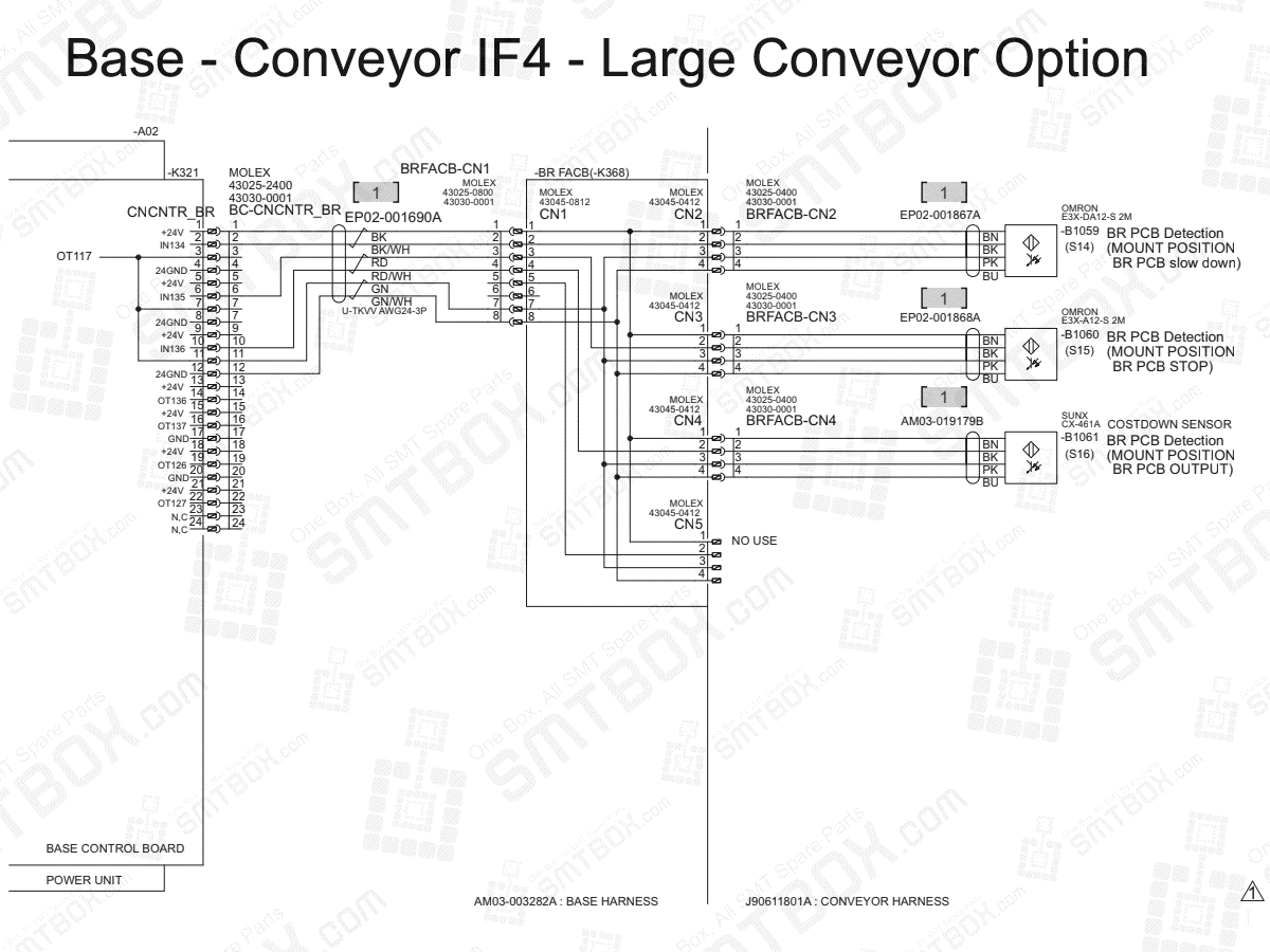 Base - Conveyor IF4 - Large Conveyor Option on Hanwha (Samsung Techwin) Excellent Modular Excen D M L SMT Placer