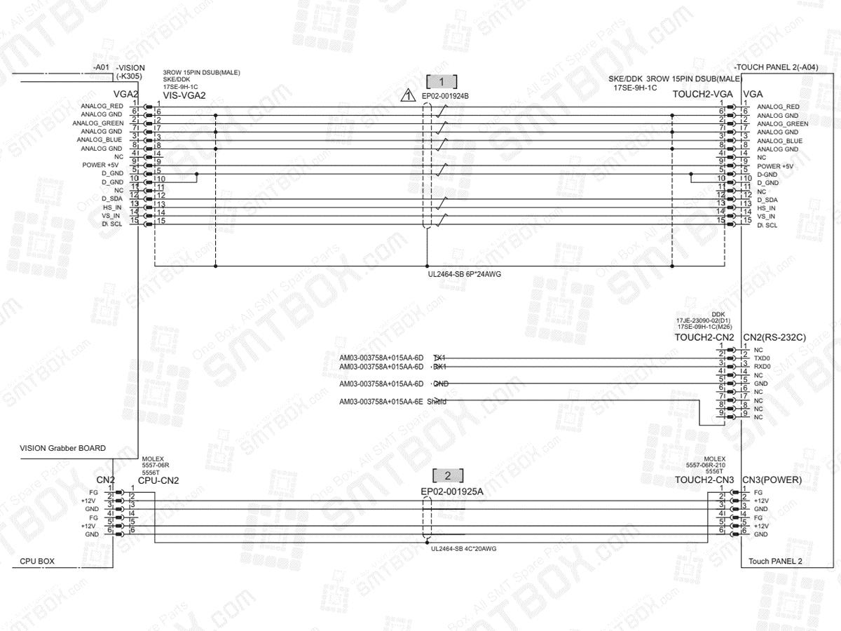 Base - Rear Touch Panel on Hanwha (Samsung Techwin) Excellent Modular Excen Pro (D) (M) (L) SMT Placer
