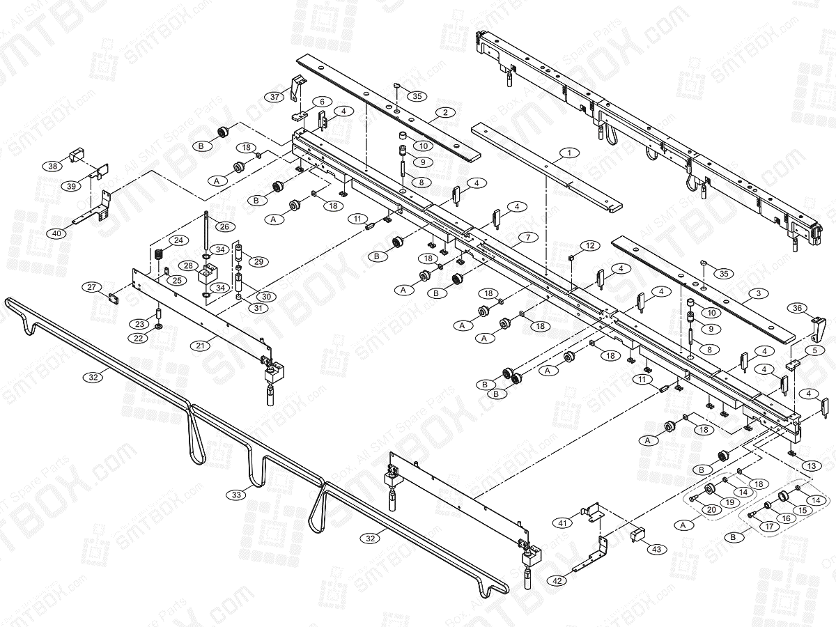 Conveyor(2/7) Front Fix On Hanwha Techwin Excellent Modular EXCEN PRO (D) (M) (L) SMT Component Placer