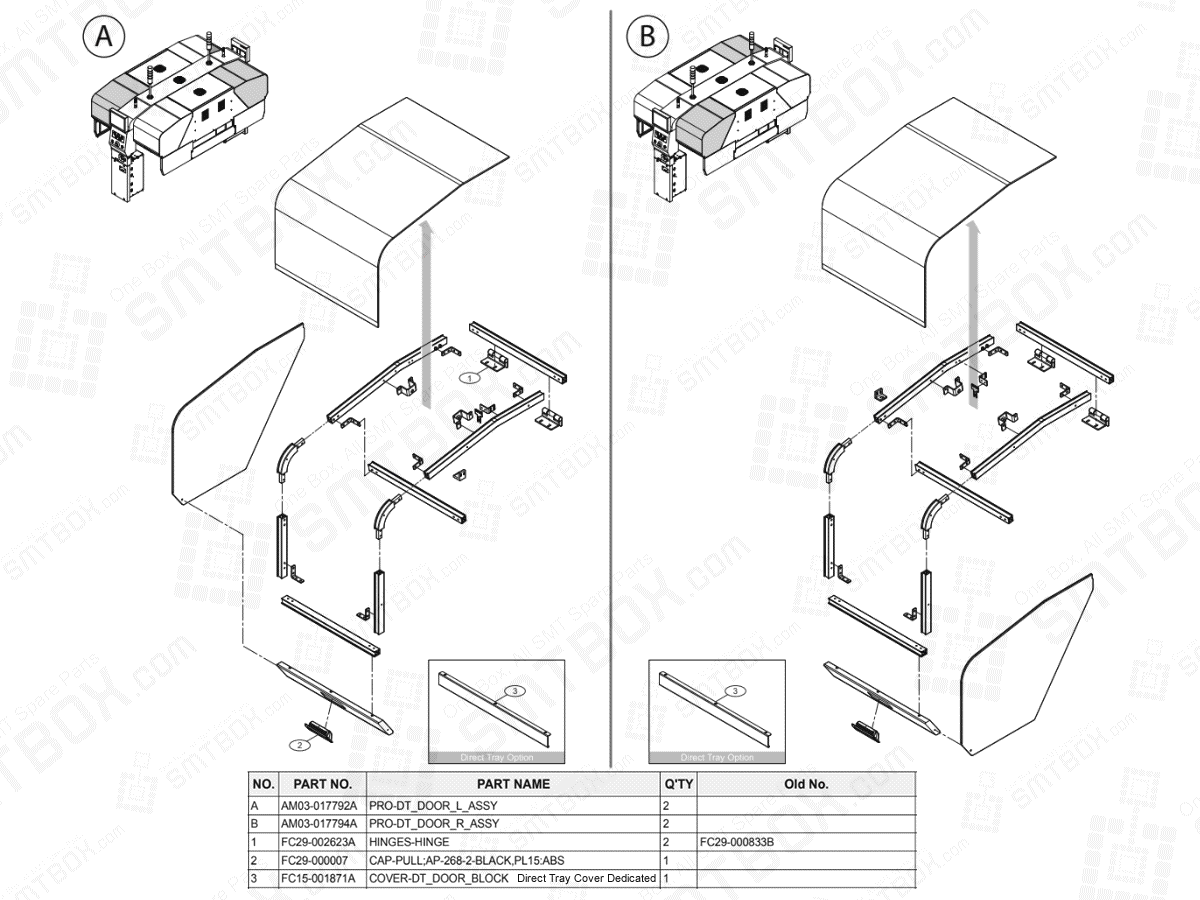Cover Door (DT) AM03-017792A AM03-017794A On Hanwha Techwin Excellent Modular EXCEN PRO (D) (M) (L) SMT Component Placer