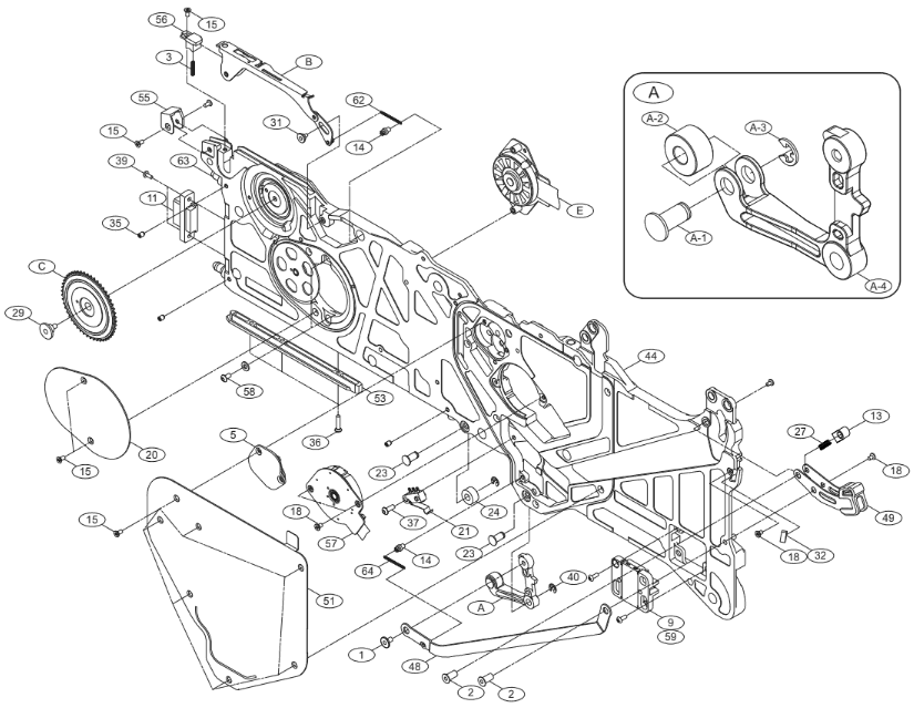 EXPLODED ILLUSTRATION Hanwha Samsung Techwin SM DECAN Series V Feeder F.A.S.T. 8mm Auto Loading Auto Splicing Smart Electric Feeder PN MF2-1205/CO-part1