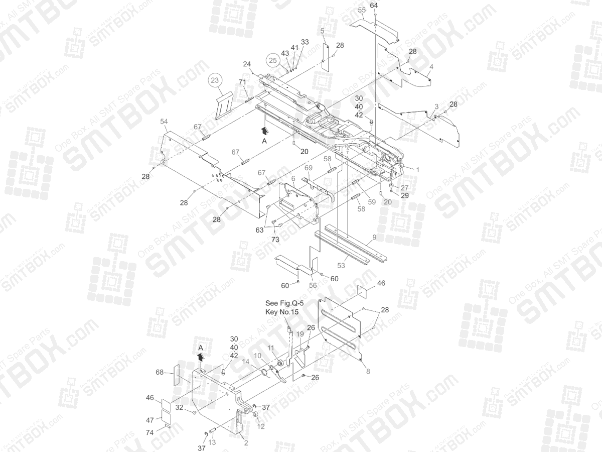 Frame Section on Hitachi Yamaha SMT Tape Feeder 44 / 56mm GT-44561B GD-44561B