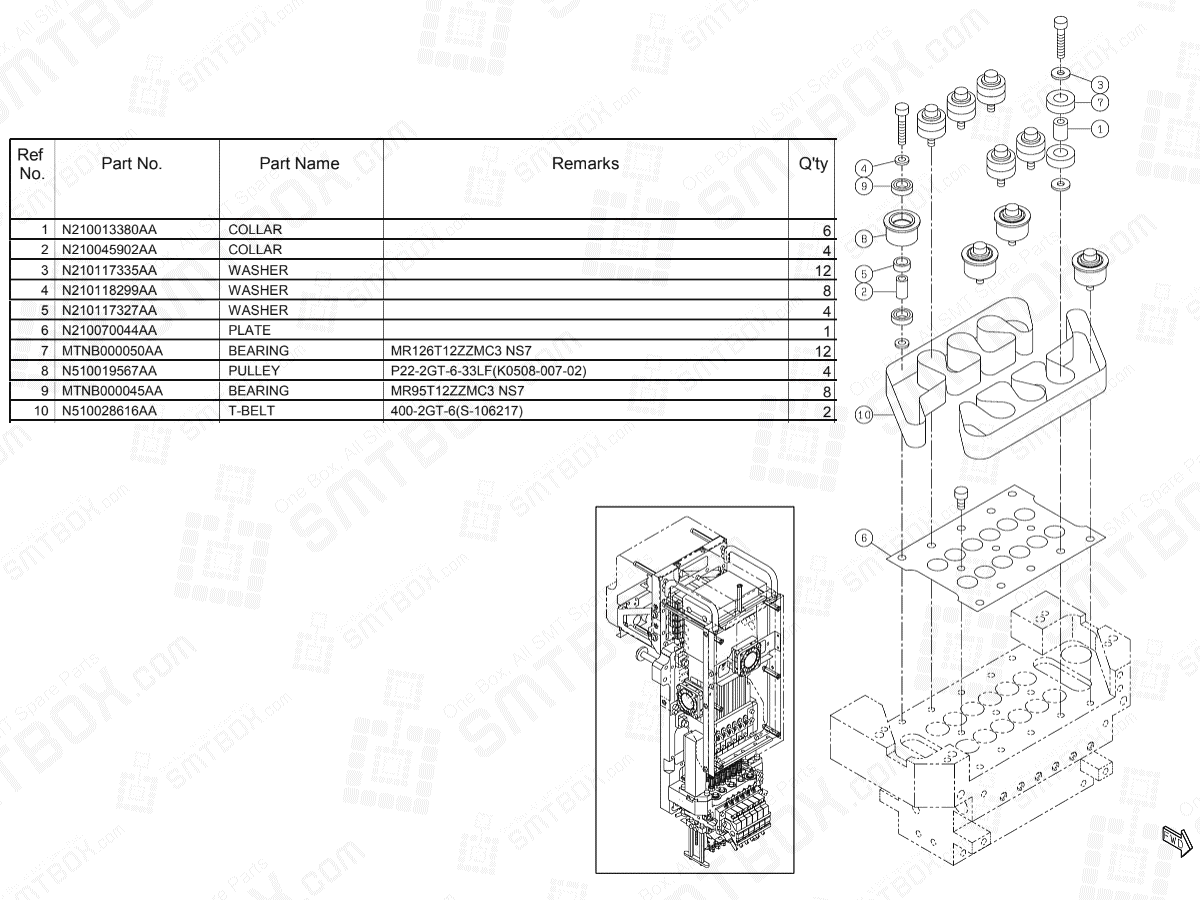 KN610157741AA-08-6 Panasonic NPM 12 NOZZLE HEAD N610157741AA