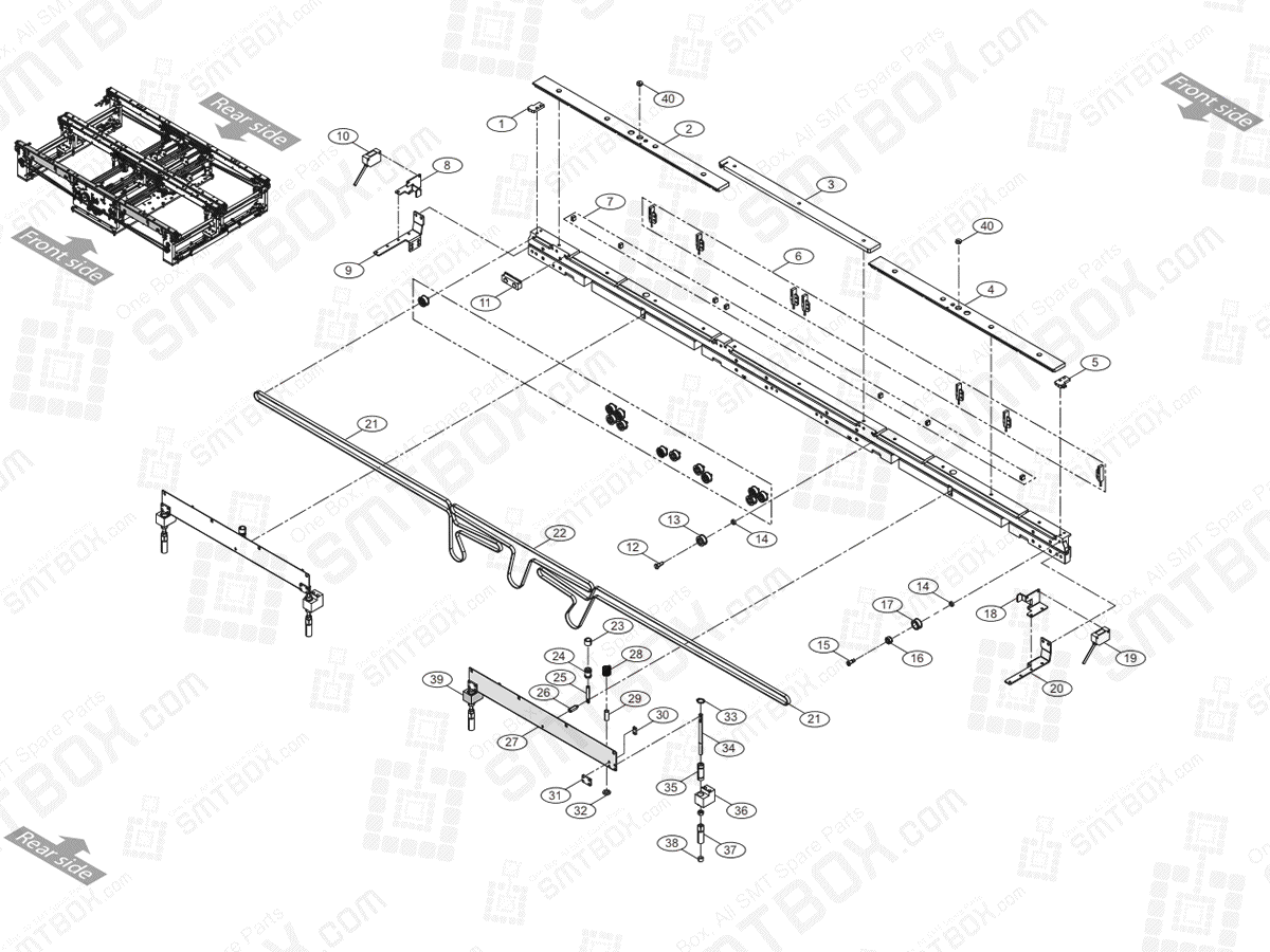 Large Conveyor(2/7) Front Fix On Hanwha Techwin Excellent Modular EXCEN PRO (D) (M) (L) SMT Component Placer