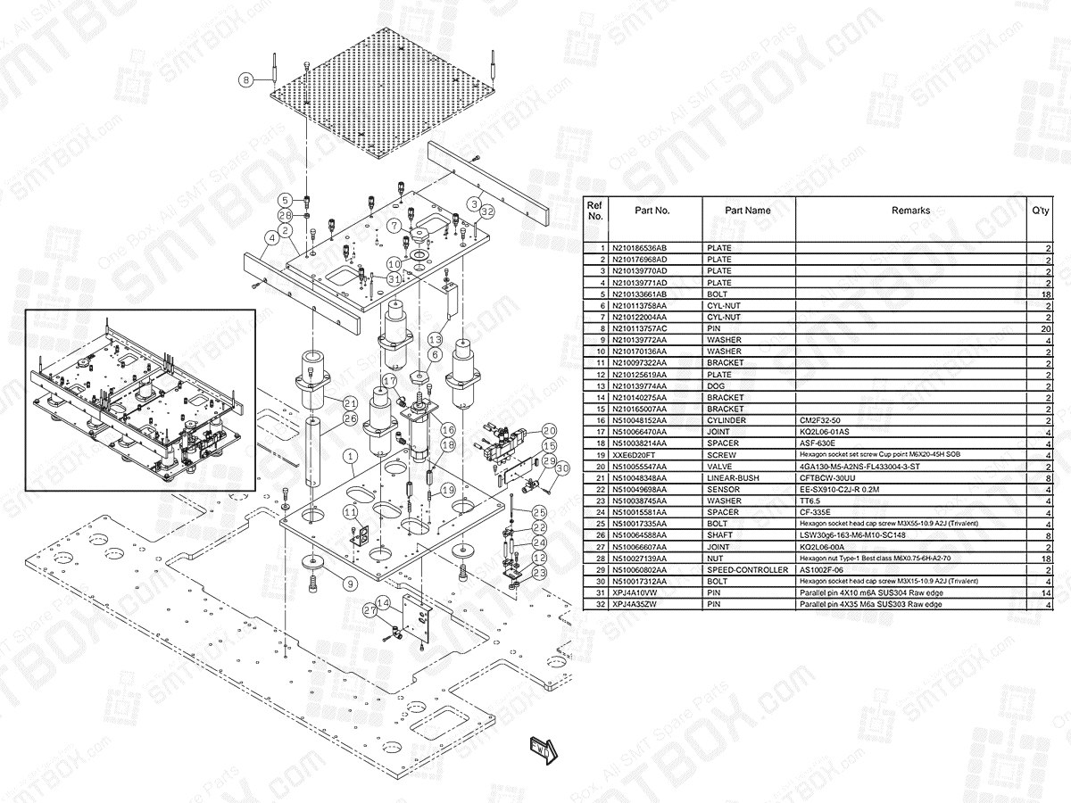 Panasonic NPM-D2 Board Holder N610150987AC KN610150987AC-08-1