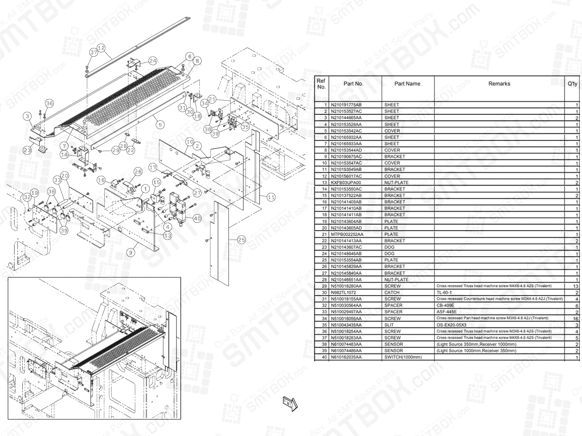 Panasonic NPM-D3 Feeder Table Cover (Front Side) N610161827AA KN610161827AA-03