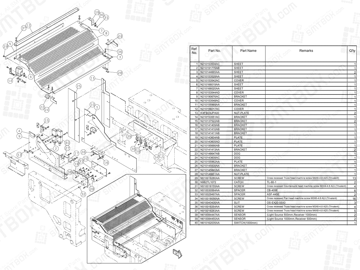 Panasonic NPM-D3 Feeder Table Cover (Rear Side) N610161828AA KN610161828AA-04