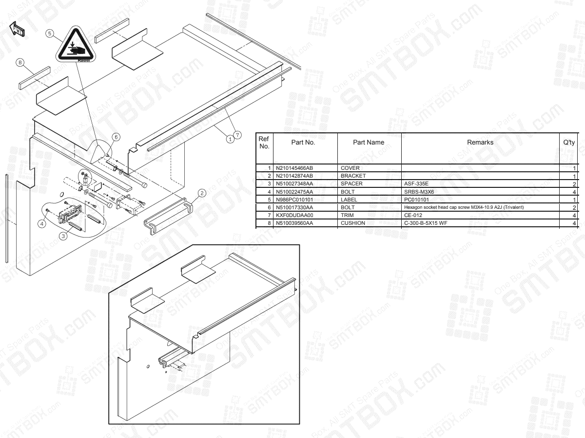 Panasonic NPM-D Safety Cover (Rear Side Dt Specifications) N610122845AA KN610122845AA-01