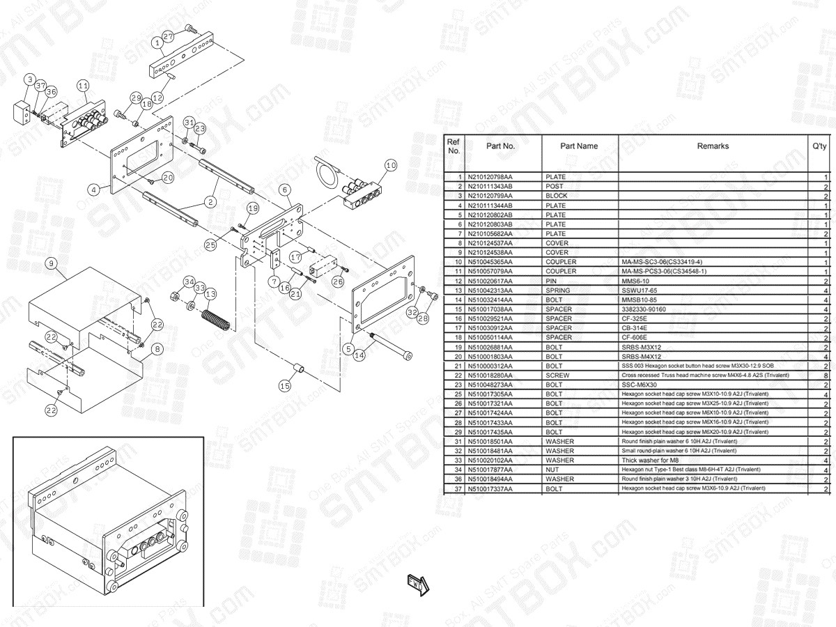 Panasonic NPM Coupler Extension Part N610090796AA KN610090796AA-04