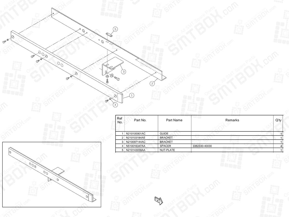 Panasonic NPM Feeder Cart Guide(Front Side) N610073129AA KN610073129AA-07