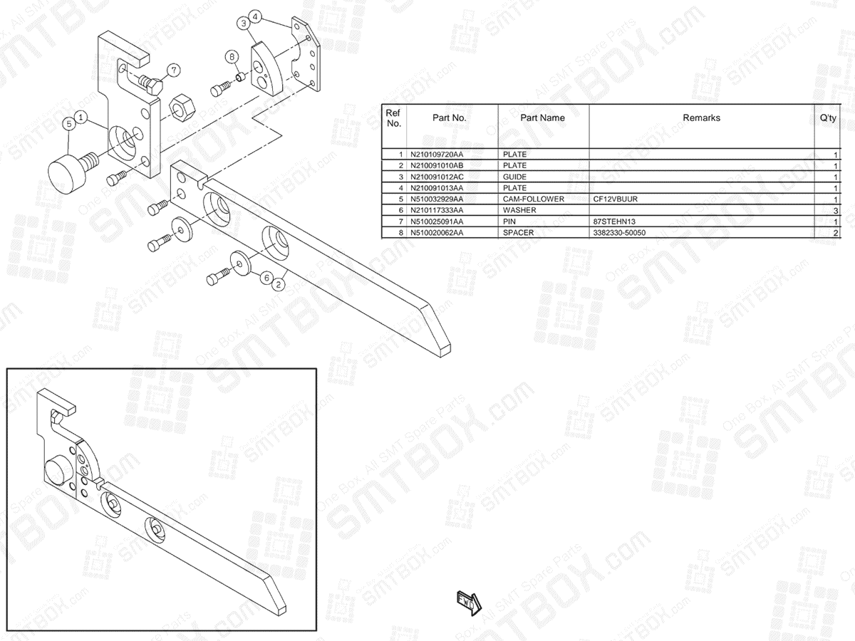 Panasonic_NPM_Feeder_Cart_Support_(Front_Side)_N610073130AA_KN610073130AA-07