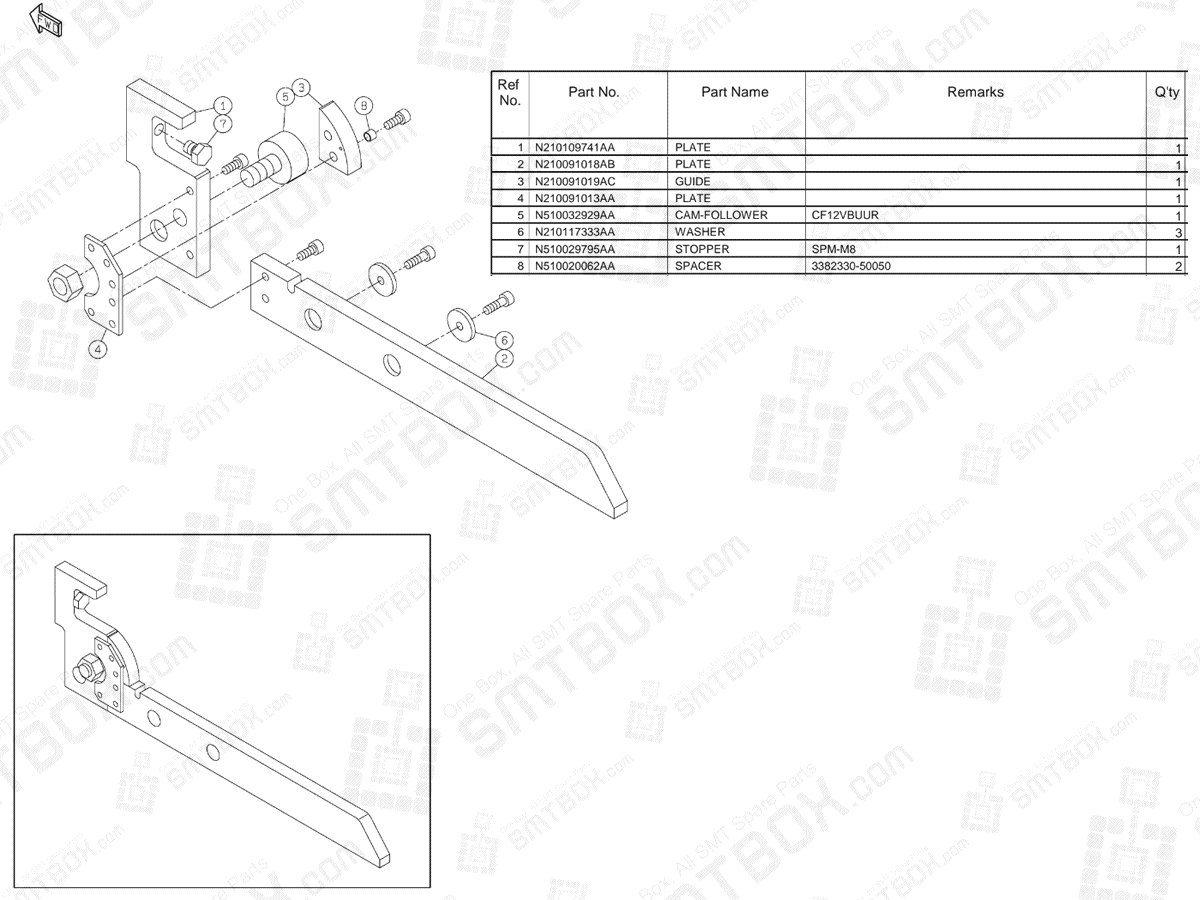 Panasonic NPM Feeder Cart Support (Rear Side) N610073133AA KN610073133AA-08