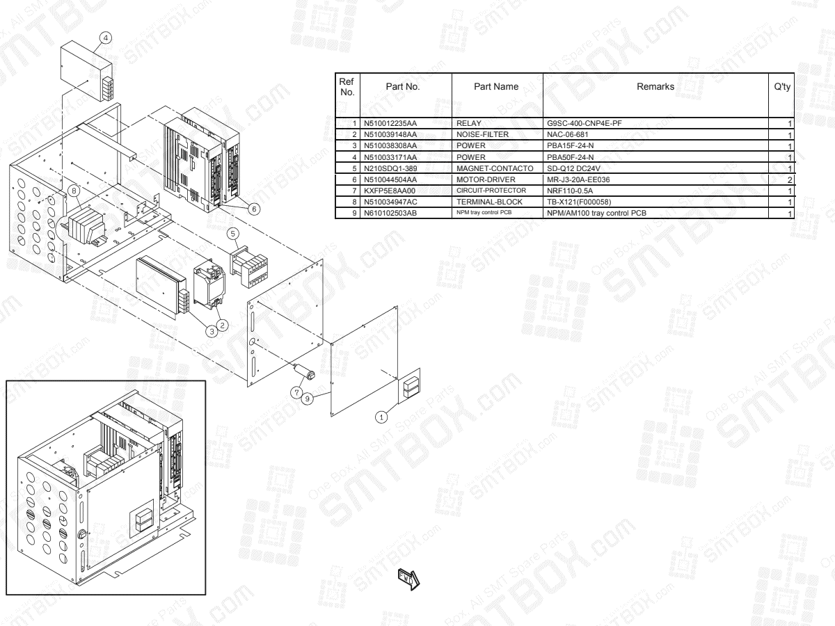 Panasonic NPM Tray Feeder Box N610067177AD KN610067177AD-06