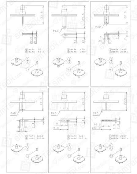 Panasonic Nozzle Parts List For NPM Series Part 4 For 2 nozzle head and 3 nozzle head and For Atypical Parts