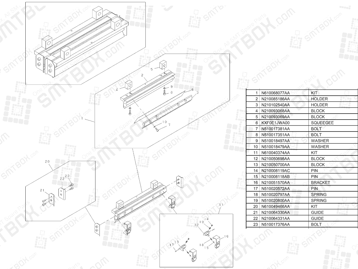Panasonic SP18 Advanced Metal Squeegee Set (L = 270) N610068076AA