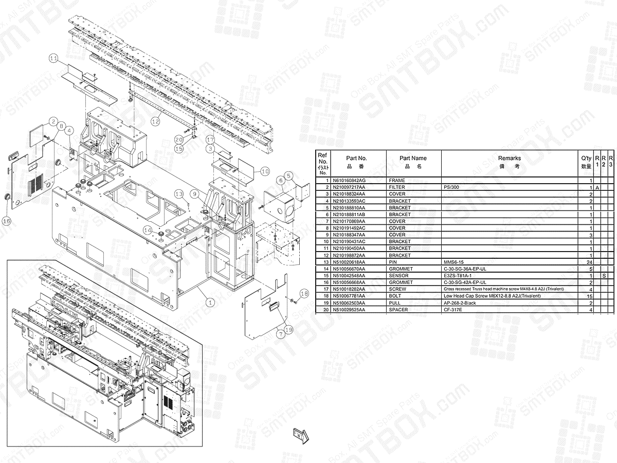 Section No.1-A of Panasonic NPM-D3 Main Body N610160755AA