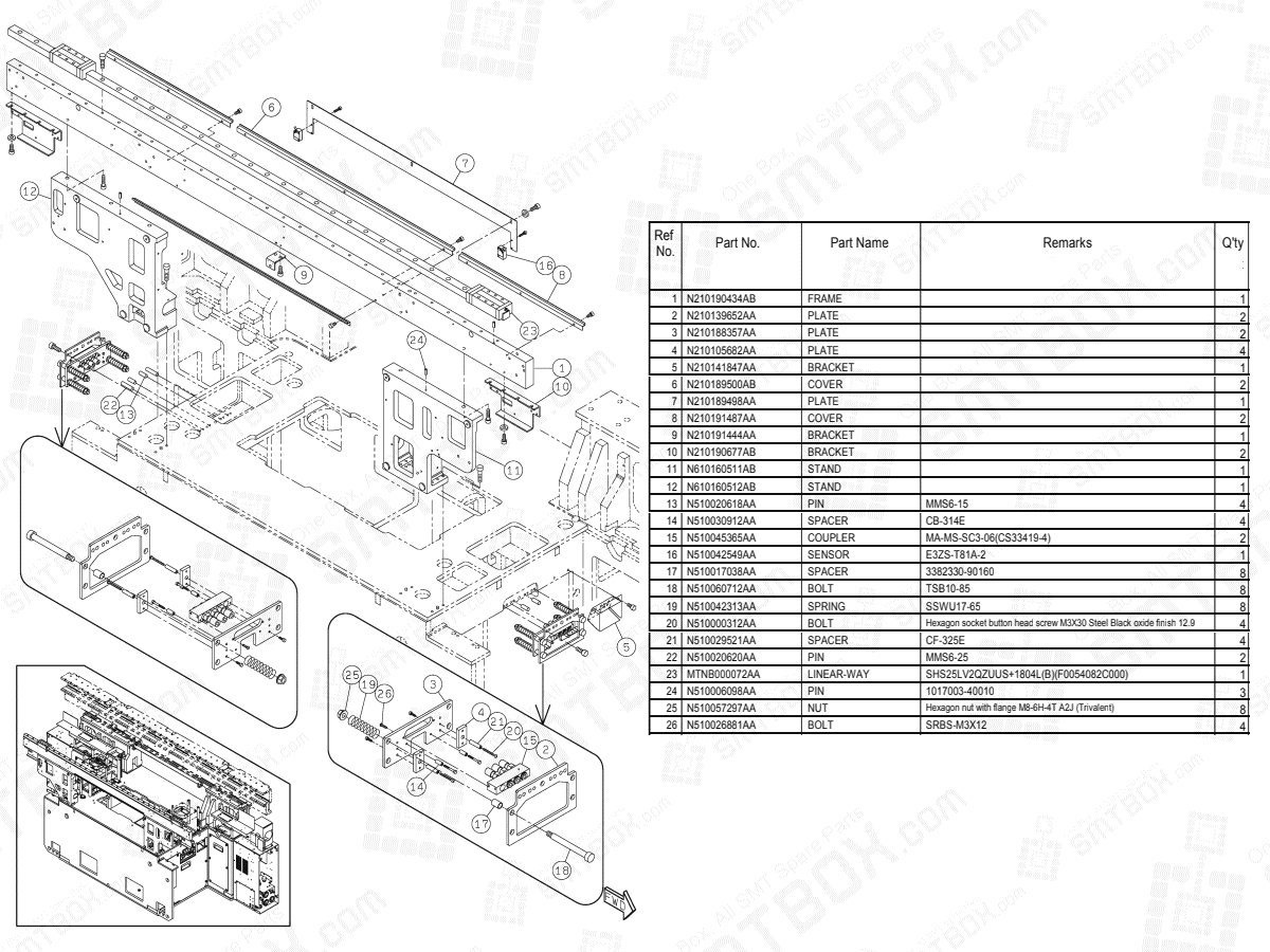 Section No.1-H of Panasonic NPM-D3 Main Body N610160755AA