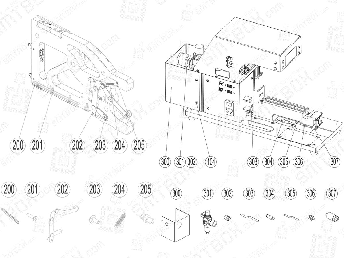 Service Part List of Calibration Jig For Hanwha Techwin SME Feeder side c