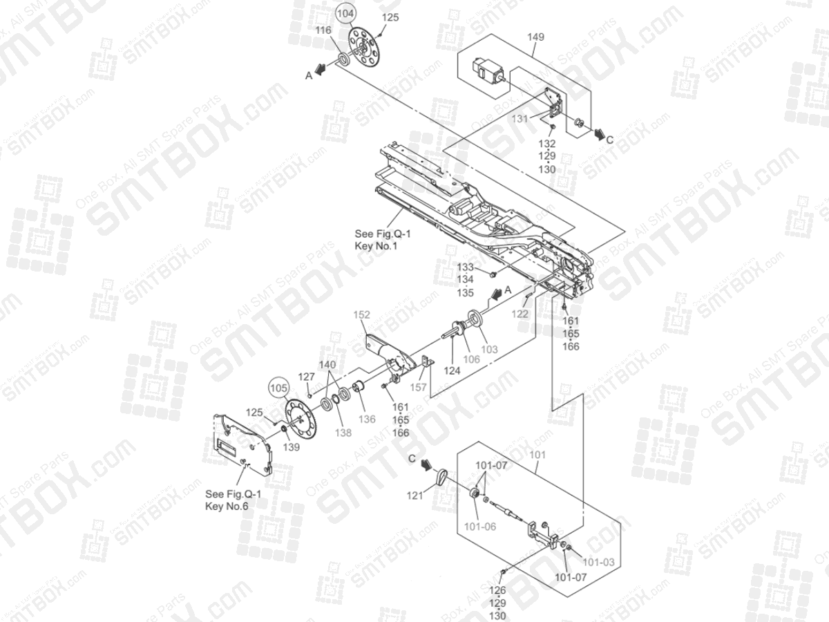 Tape Driving Section on Hitachi Yamaha SMT Tape Feeder 44mm 56mm GT-44561B GD-44561B