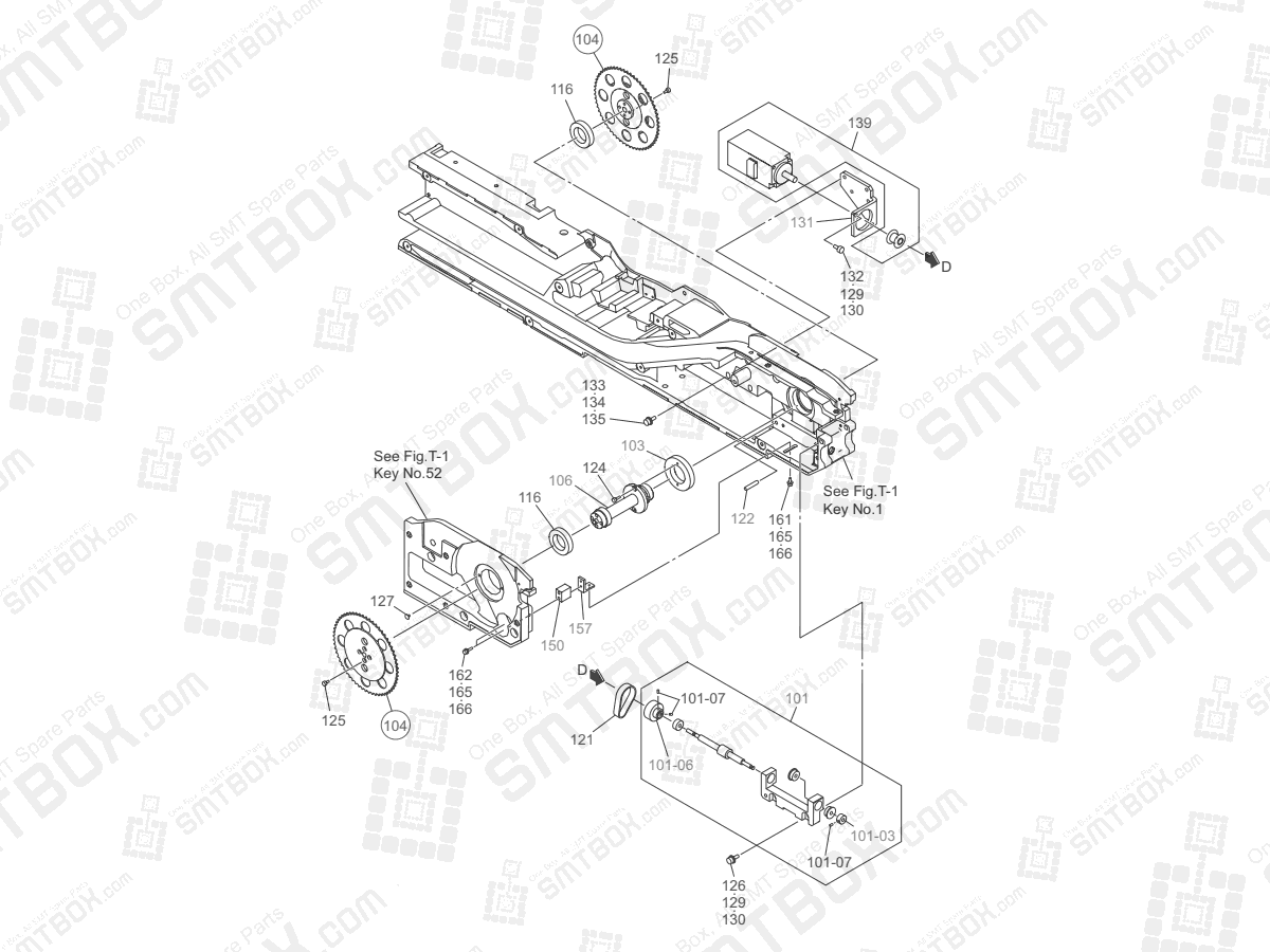 Tape Driving Section on Hitachi Yamaha SMT Tape Feeder 72mm GT-72001B GD-72001B