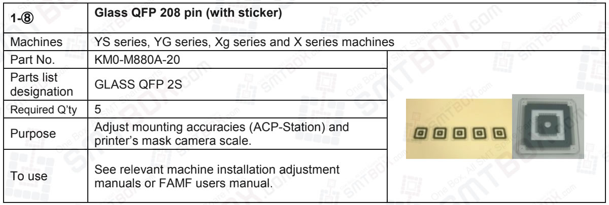 Yamaha YS, YG, Xg and X Series SMT Mounters Glass QFP 208 pin with sticker KM0-M880A-20