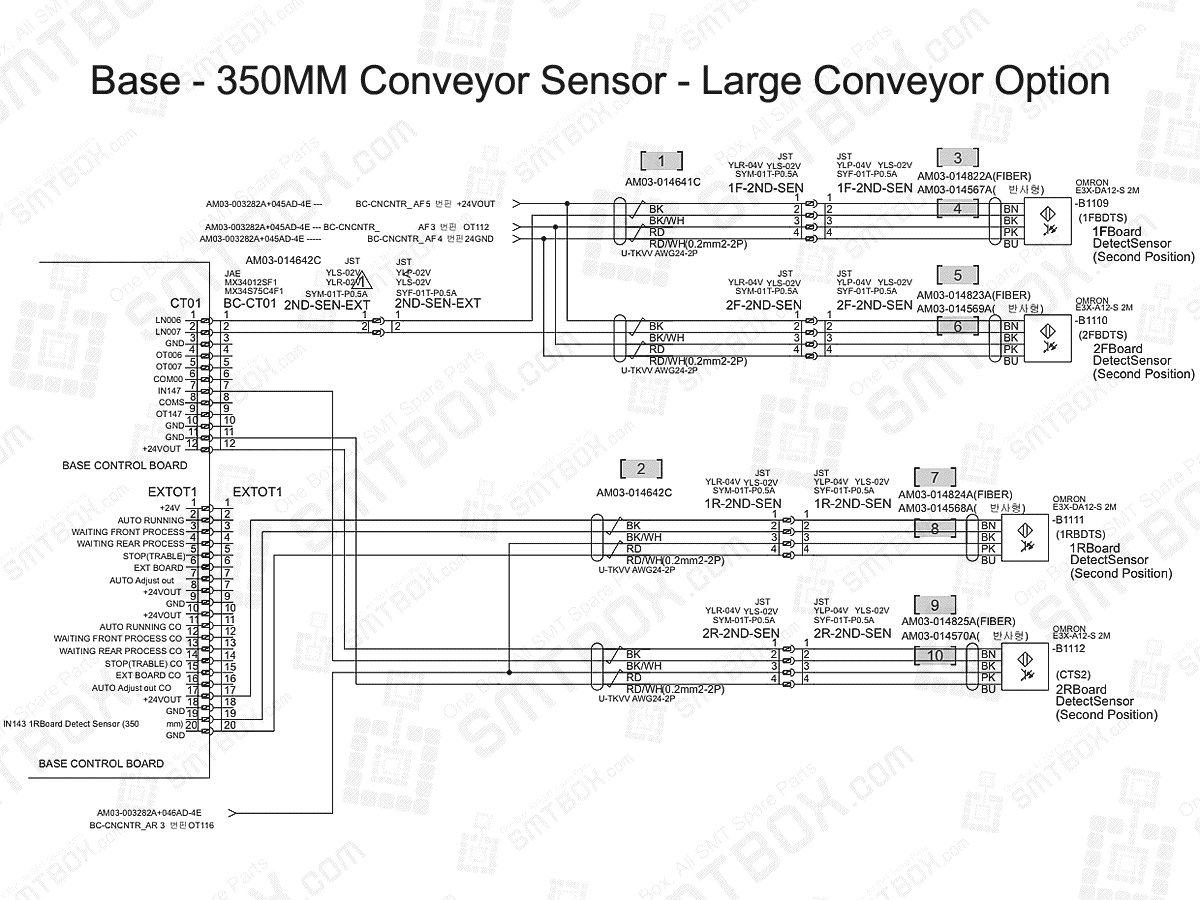 Base - 350MM Conveyor Sensor - Large Conveyor Option on Hanwha (Samsung Techwin) Excellent Modular Excen D M L SMT Placer