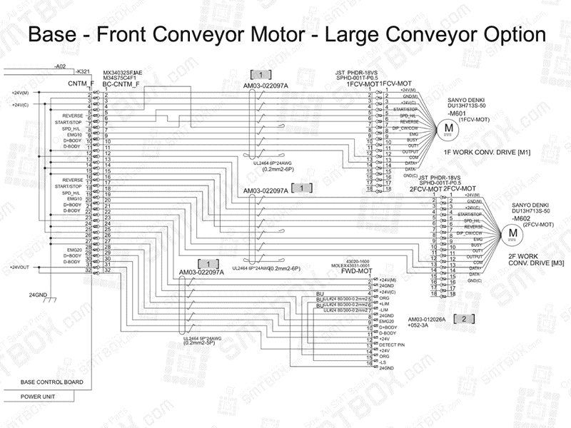 Base - Front Conveyor Motor - Large Conveyor Option on Hanwha (Samsung Techwin) Excellent Modular Excen D M L SMT Placer
