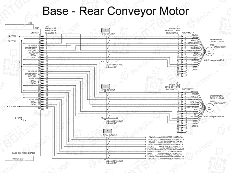Base - Rear Conveyor Motor on Hanwha (Samsung Techwin) Excellent Modular Excen D M L SMT Placer