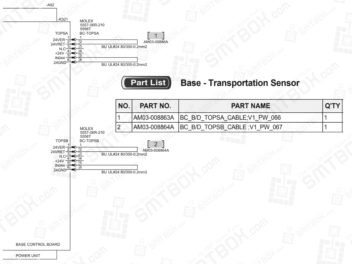 Base - Transportation Sensor on Hanwha (Samsung Techwin) Excellent Modular Excen D M L SMT Placer