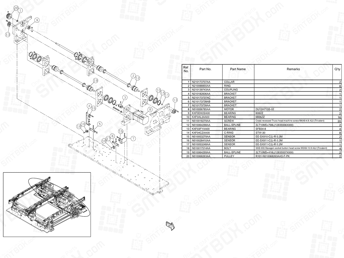 Panasonic NPM-D2 PC Dual Conveyor N610154079AD KN610154079AD-06-8
