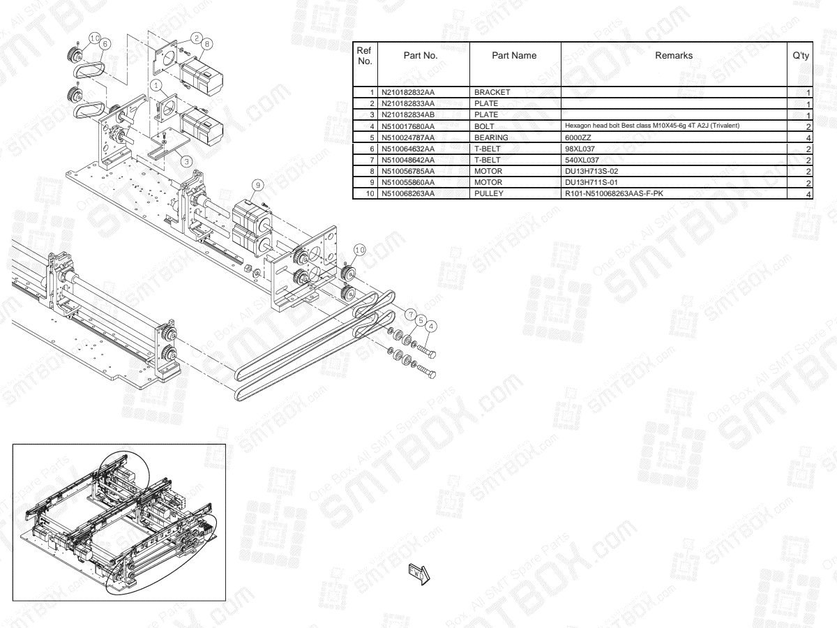 Panasonic NPM-D2 PC Dual Conveyor N610154079AD KN610154079AD-06-9