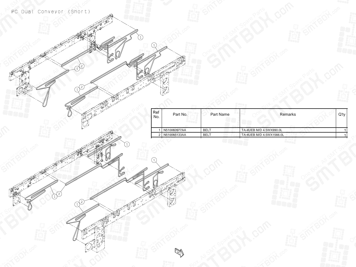 Panasonic NPM-D2 Attachment PC Dual Conveyor N610152384AA Short KN610152384AA-04-2