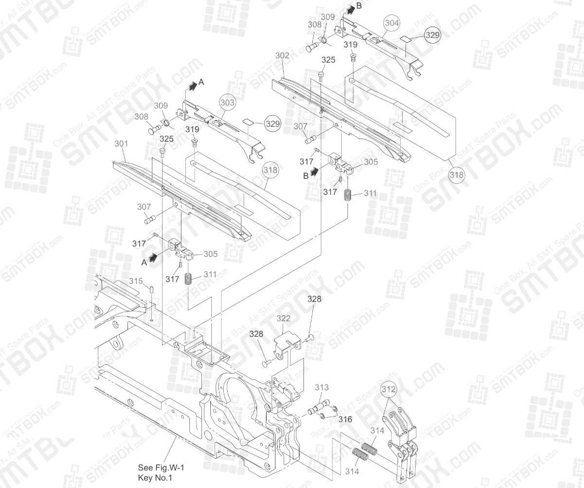 Suppressor Section of Hitachi SMT Tape Feeder Part List of GT-18080B, 18081B, 18082B, 18083B