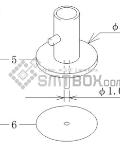 FUJI CP 6 09 CP 606 10JE CP 642ME 05 CP 642E 07 CP 642(08JE) CP 642 08 CP 643E 05JE CP 643ME 03 CP 643E 05 CP 65E 06 CP 65 08 Nozzle AWPH9524 R012 010 side a
