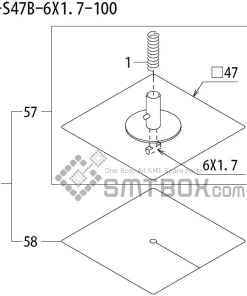 FUJI QP 242E 10 QP 242E(10JE) Nozzle Part No.ABHPN8691 Rating I S47B 6X1.7 100 side a