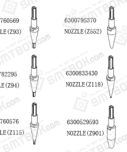 Hitachi Sanyo TCM X100 NOZZLE Z93 6300760569 Z94 6300782295 Z115 6300760576 Z118 6300833430 Z552 6300795370 Z901 6300529593 side a