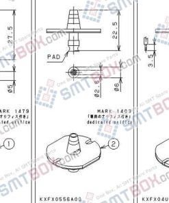 PANASONIC CM212 CM400 CM401 CM402 CM602 DT400 DT401 nozzle Part No.KXFX05ASA00 KXFX0556A00 KXFX04U4A00 side a