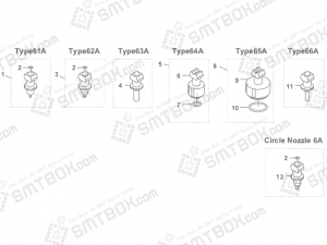 Yamaha YV88XG Smt Smd Nozzle KV7 M7710 A1X KV7 M7720 A1X KV7 M7730 00X KV7 M7740 A0X KV7 M7750 A0X KV7 M7760 00X 61A 62A 63A 64A 65A 66A Side A