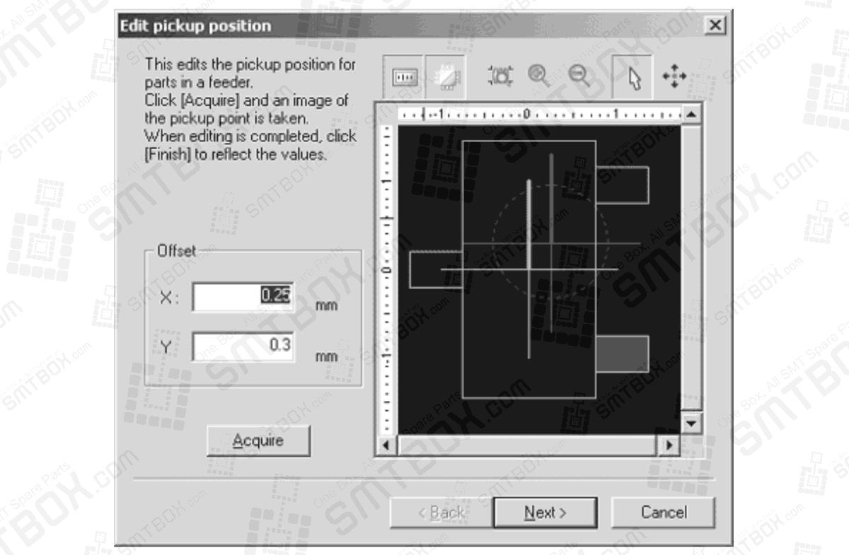 6.6.2 Testing Pickup Positions In A Feeder For 6.6 Testing Pickup Positions Nxt V3.20 And Higher Of 6. Editing Jobs On The Machine On FUJI NXT side d