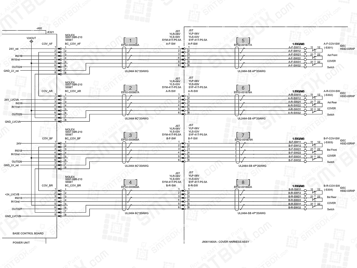 Base - Cover SW on Hanwha (Samsung Techwin) Excellent Modular Excen Pro (D) (M) (L) SMT Placer