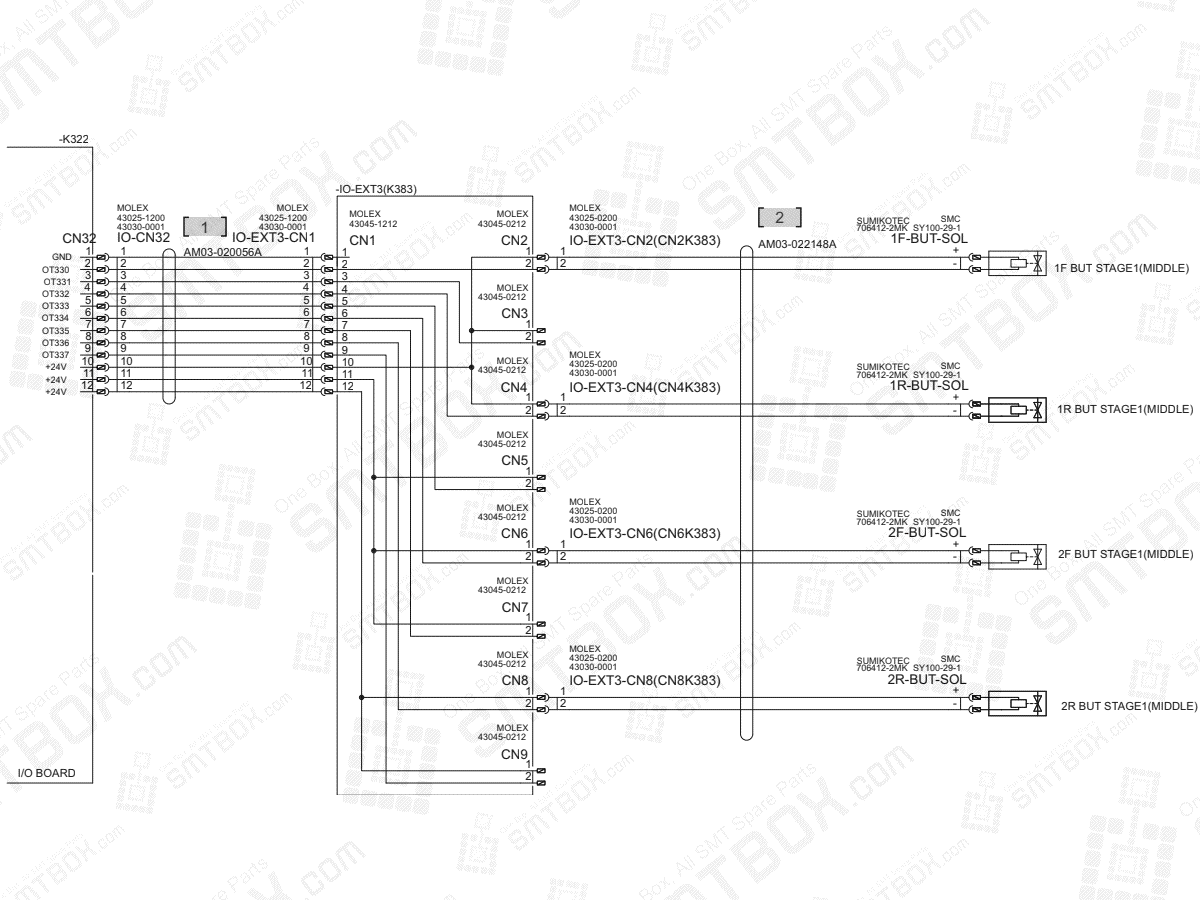 Base - Cylinder BUT Valve - Large Conveyor Option on Hanwha (Samsung Techwin) Excellent Modular Excen Pro D M L SMT Placer