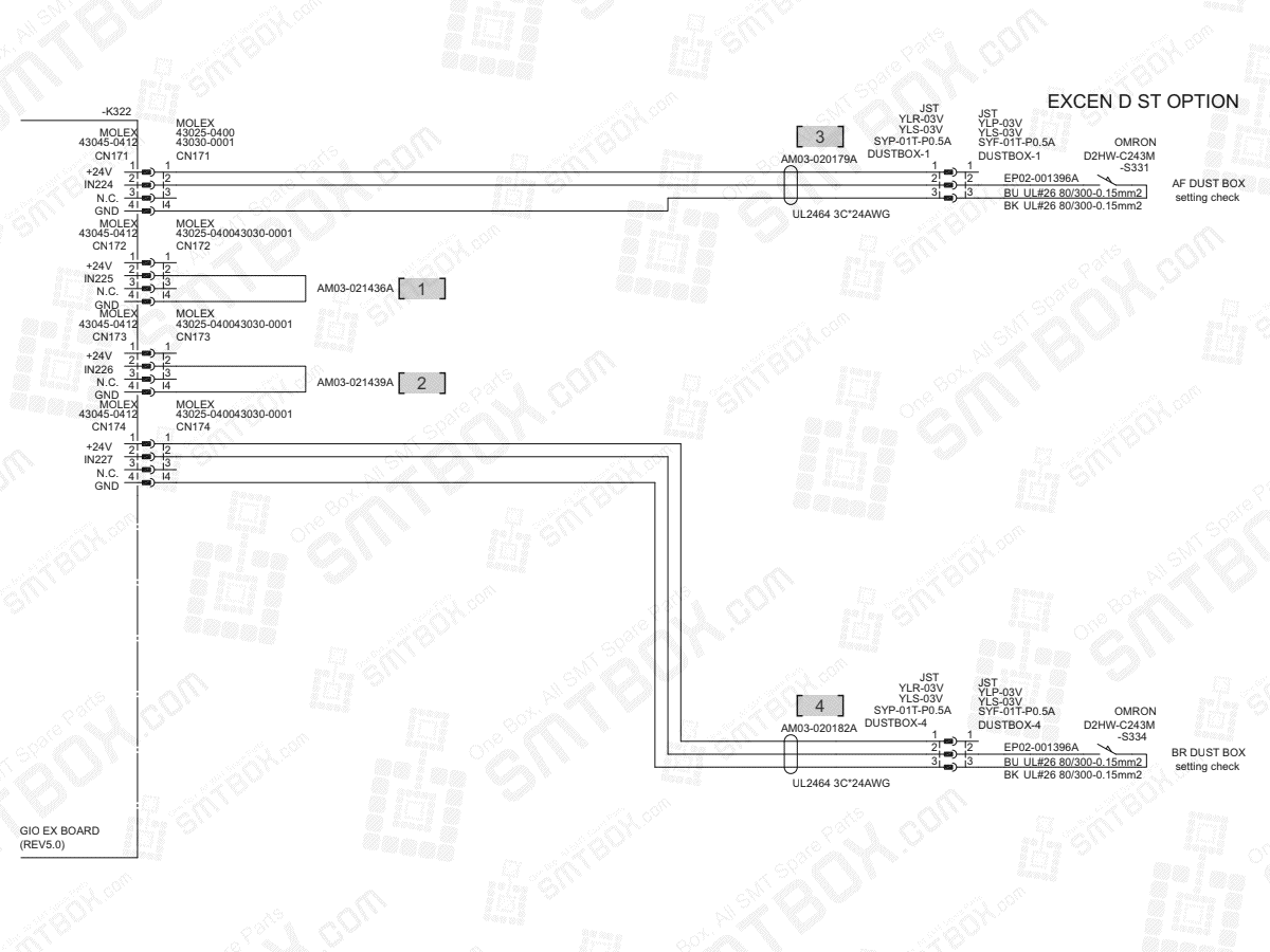 Base - Dust Box Sensor on Hanwha (Samsung Techwin) Excellent Modular Excen PRO (D) Standard SMT Placer