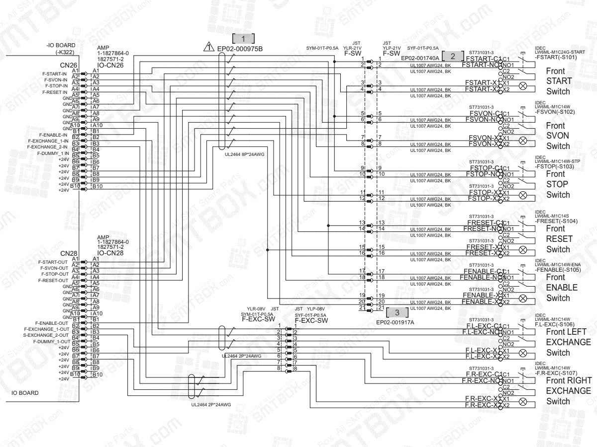 Base - Front Operation SW on Hanwha (Samsung Techwin) Excellent Modular Excen Pro (D) (M) (L) SMT Placer