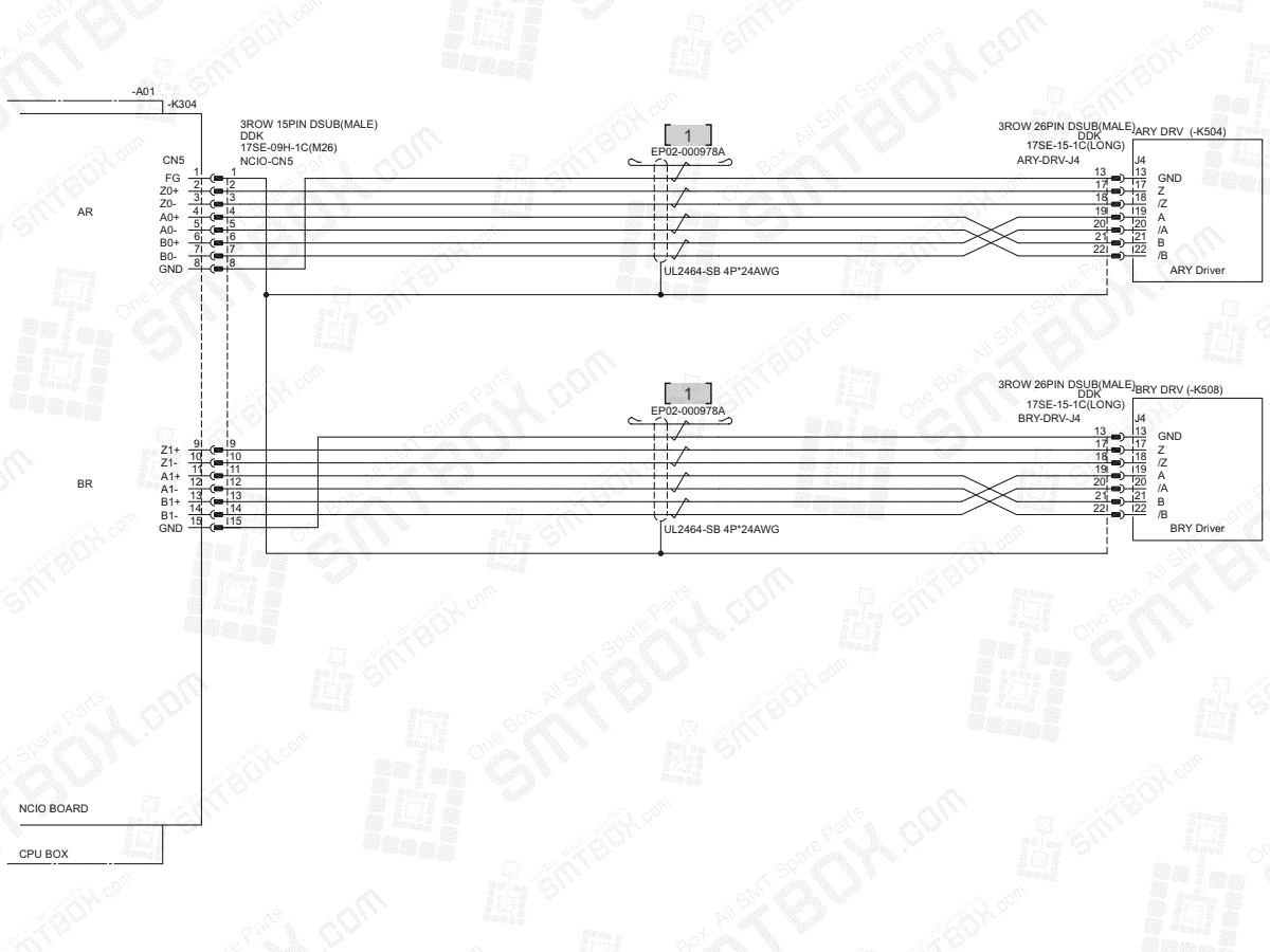 Base - Rear Driver Y Axis Encoder on Hanwha (Samsung Techwin) Excellent Modular Excen Pro (D) (M) (L) SMT Placer