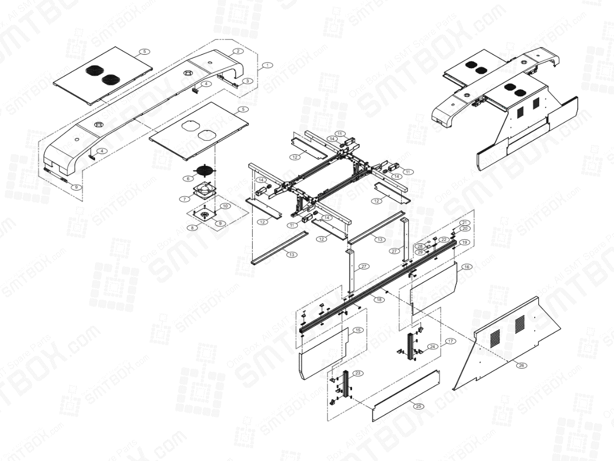 Cover(2/3) On Hanwha Techwin Excellent Modular EXCEN PRO (D) (M) (L) SMT Component Placer