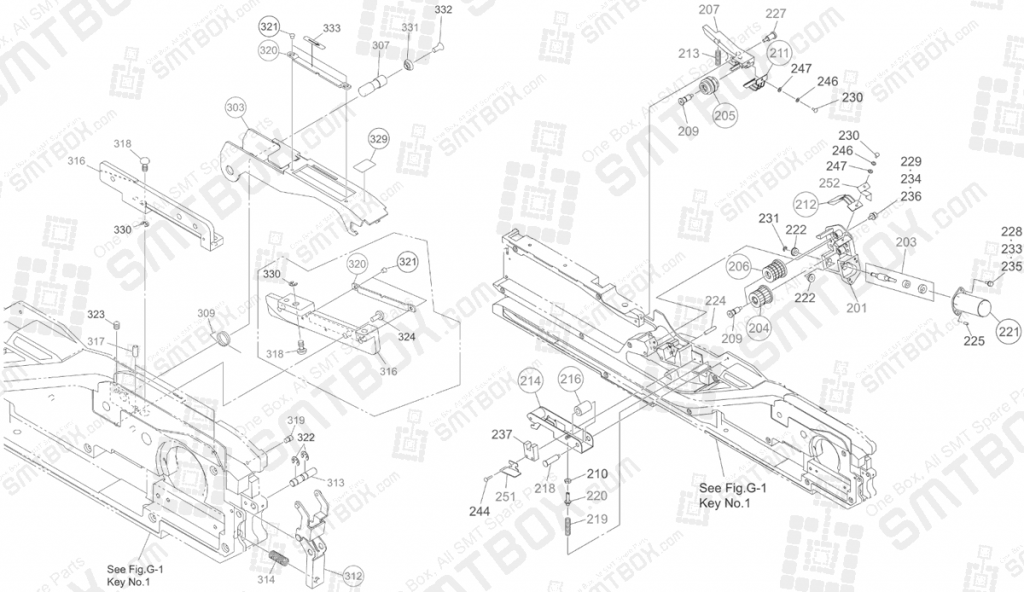 Cover Tape Winding Section and Suppressor Section on Yamaha Hitachi SMT Tape Feeder Part List of GT-12161B GD-12161B
