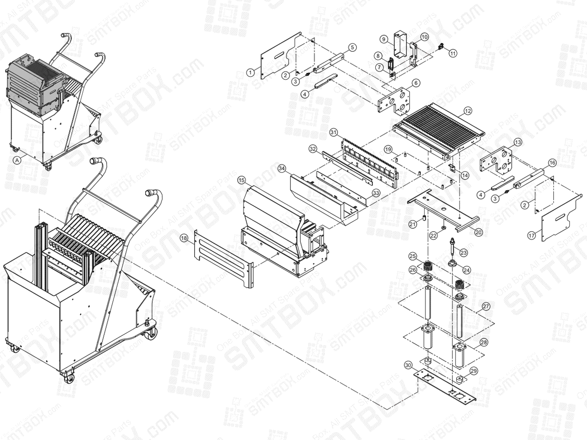 Hanwha EXCEN PRO Docking Cart (1/3) Direct Tray Docking Cart Option AM03-022528A AM03-022473A AM03-022525A AM03-022475A