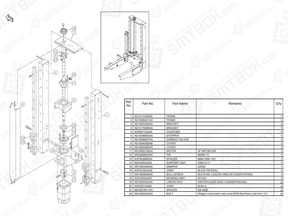 KN610069932AA-20-1 on Panasonic NPM Tray Feeder Lift Section N610069932AA