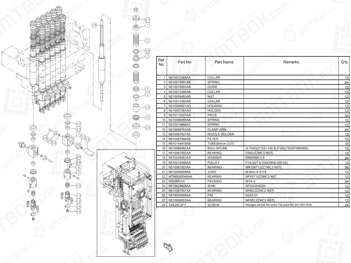 KN610157741AA-08-3 Panasonic NPM 12 Nozzle Head N610157741AA