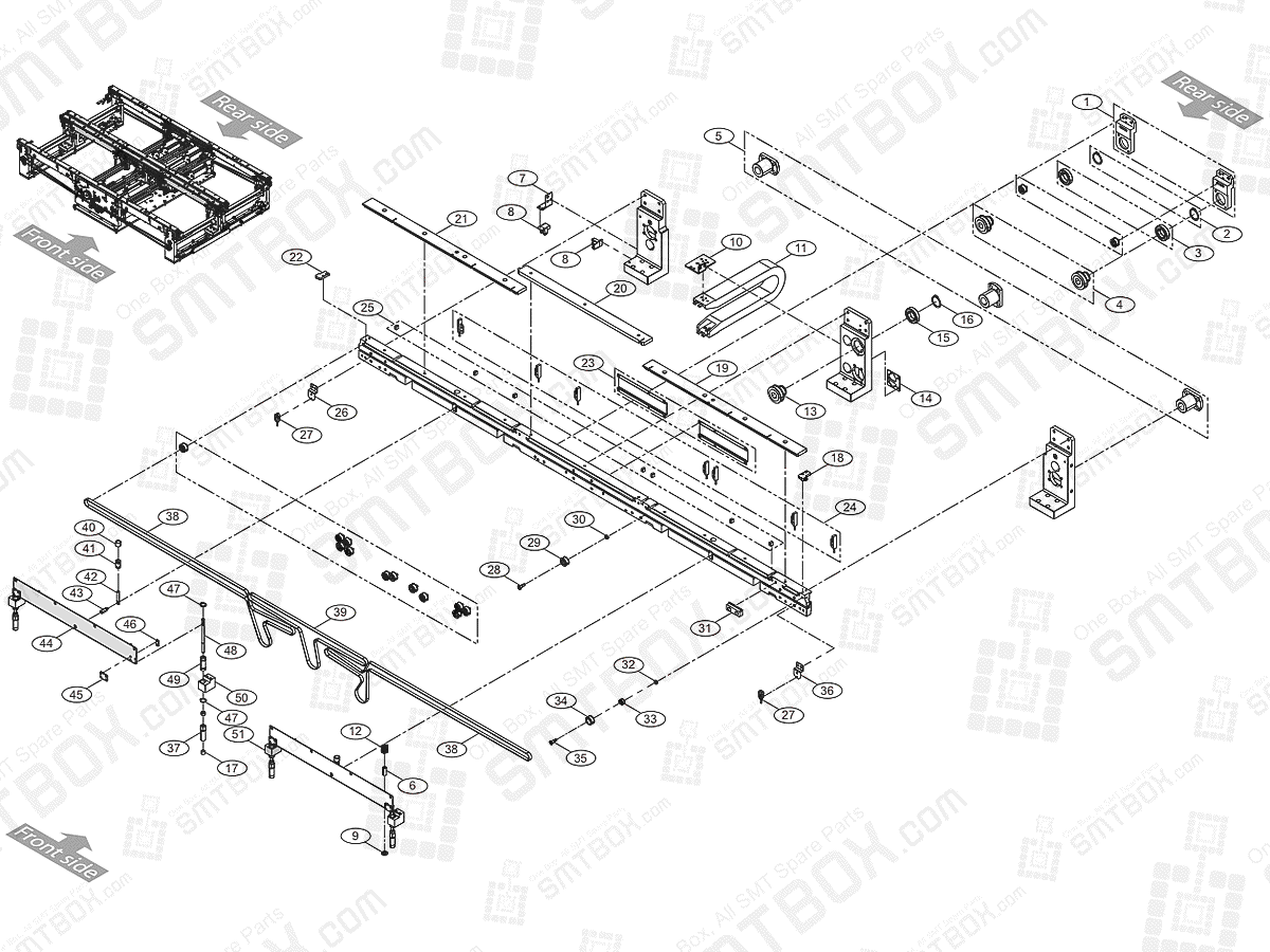 Large Conveyor (3/7) Front Move On Hanwha Techwin Excellent Modular EXCEN PRO (D) (M) (L) SMT Component Placer